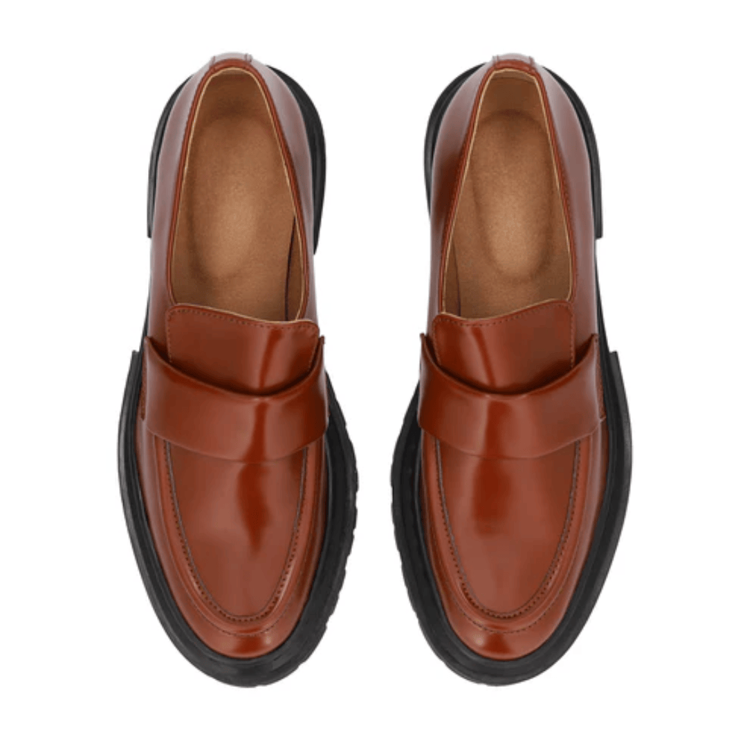 Microfiber Slip-On Loafers with Foot Strap