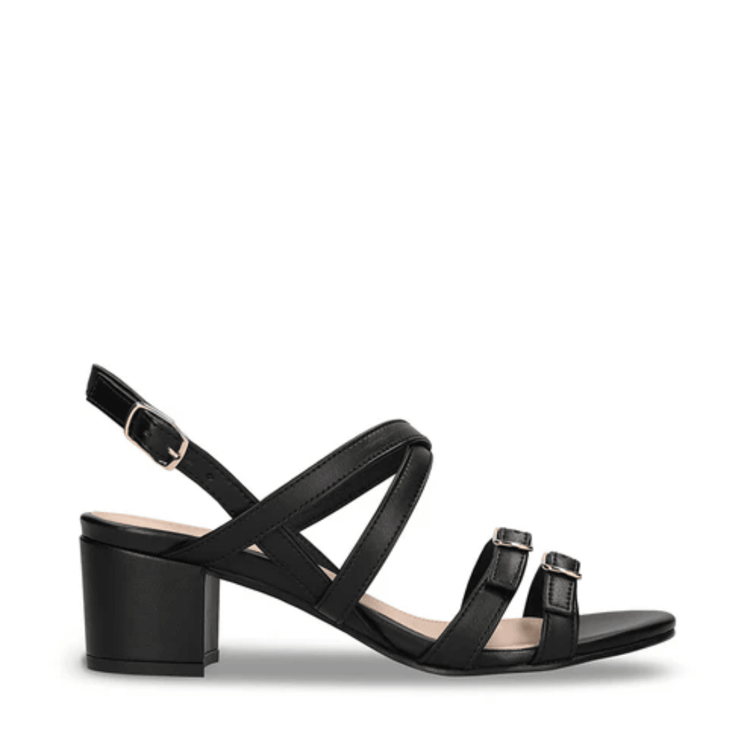 Black Heels with Buckle Closure