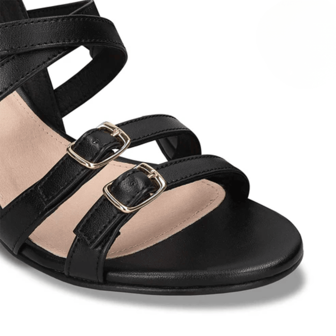 Black Heels with Buckle Closure
