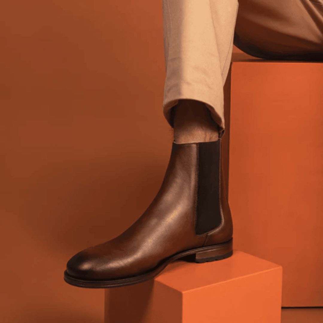 Brown Ankle Boots with Low Heel