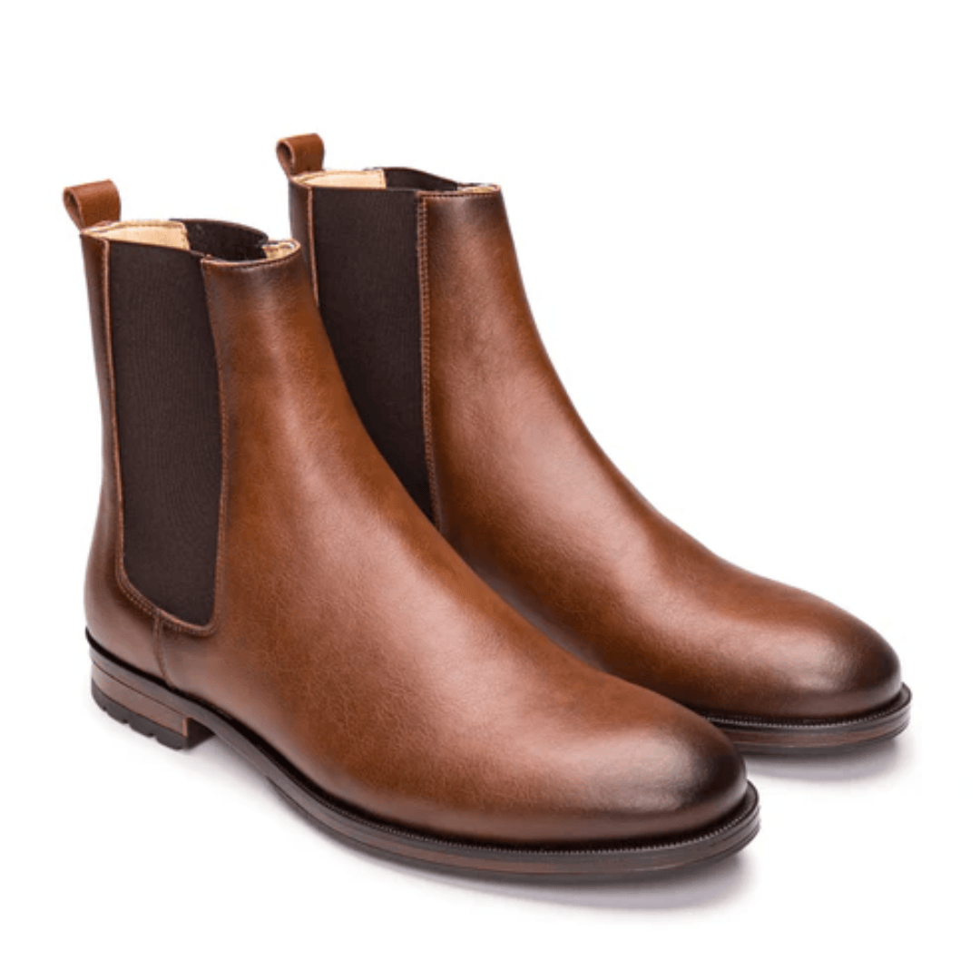 Brown Ankle Boots with Low Heel