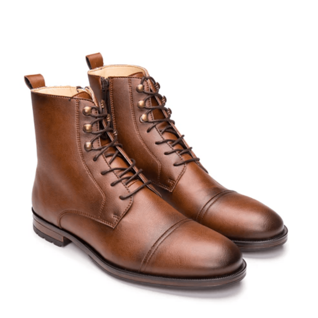 Brown Derby Boots with Zipper