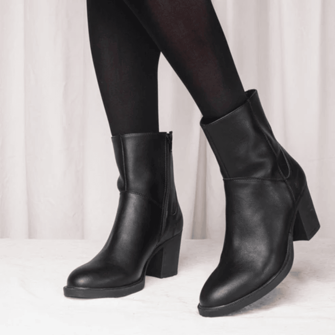 Zipper Closure Microfiber Boots