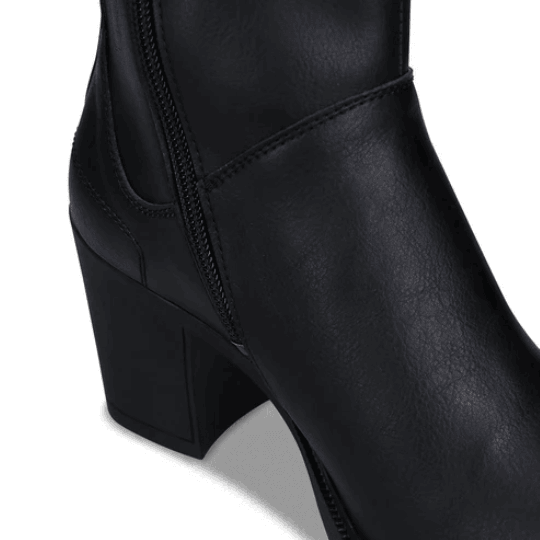 Zipper Closure Microfiber Boots
