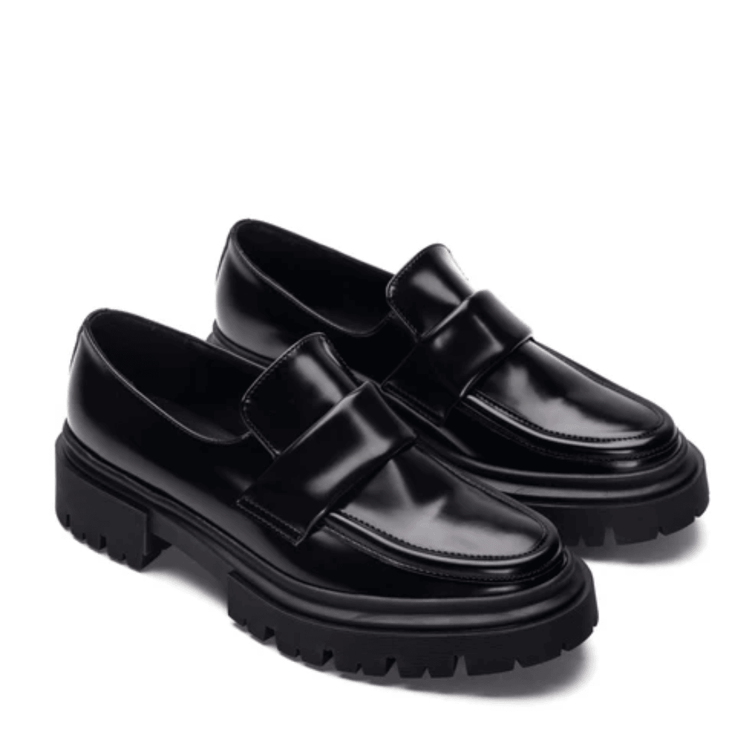 Microfiber Slip-On Loafers with Foot Strap