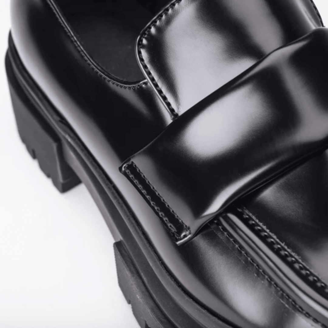 Microfiber Slip-On Loafers with Foot Strap