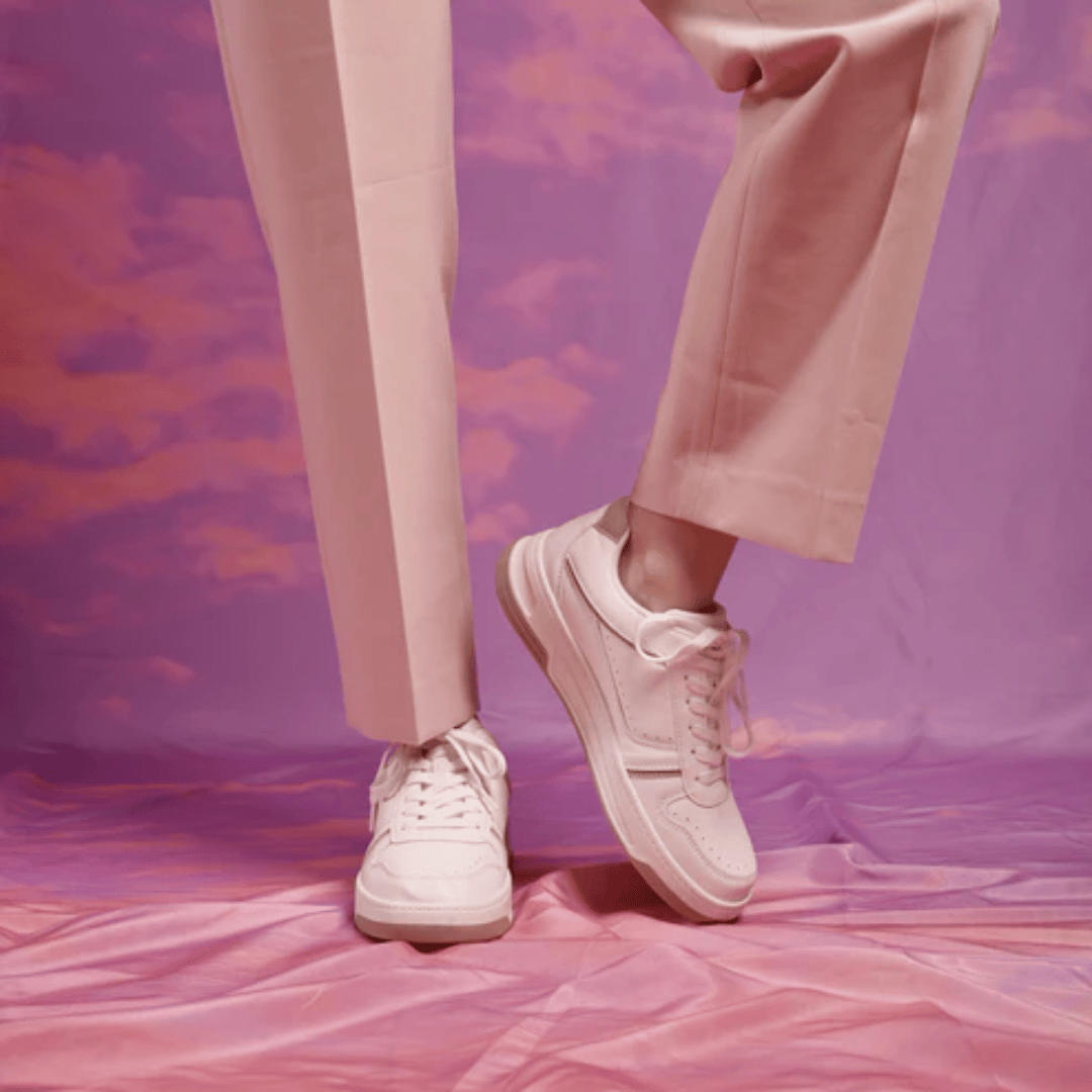 Pink Lace-Up Sport Sneakers