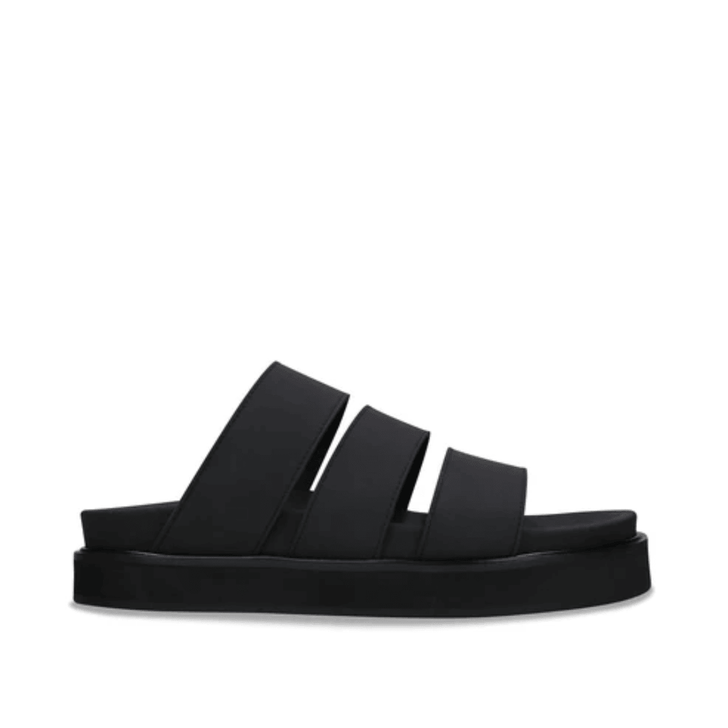 Black Triple-Strap Sandals