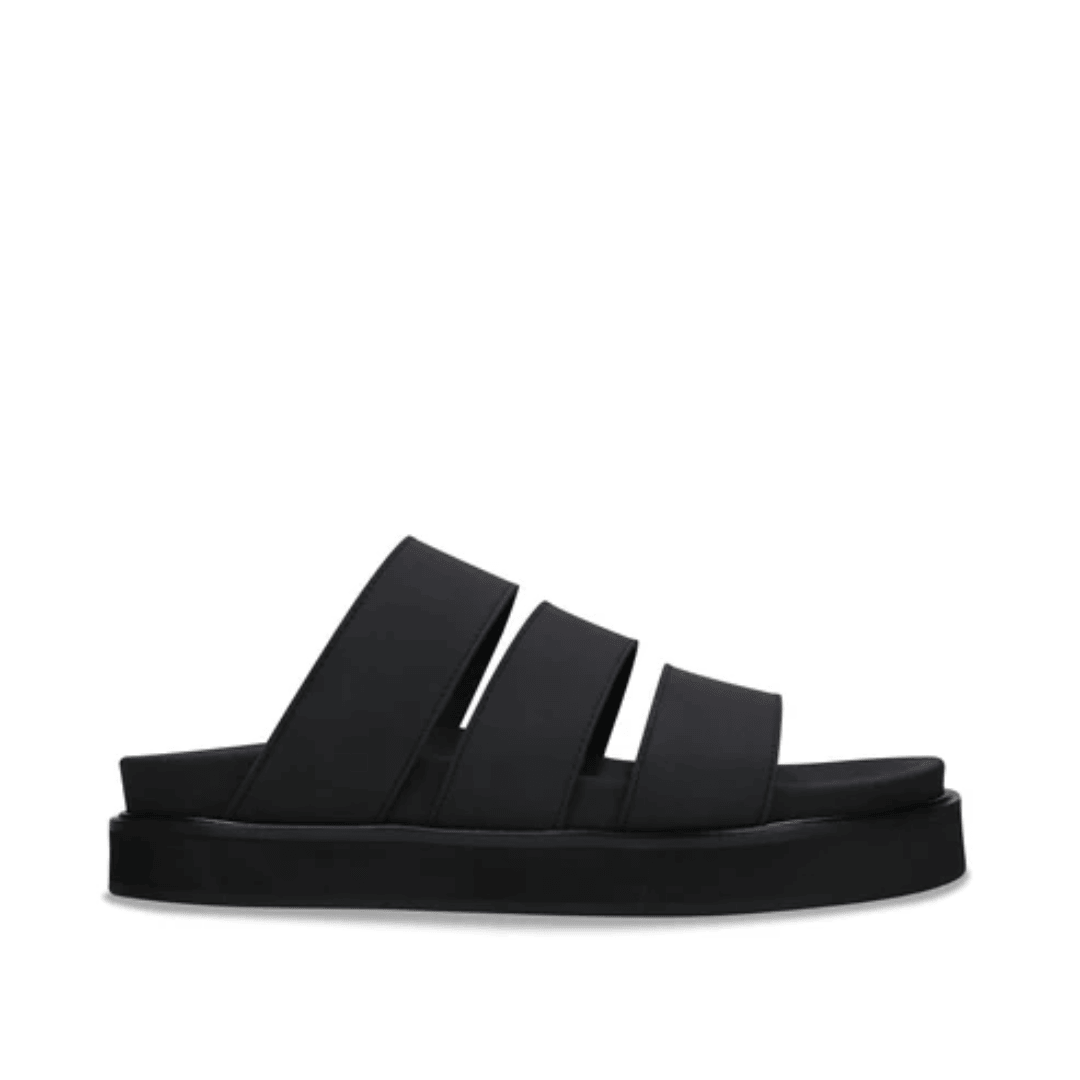 Black Triple-Strap Sandals