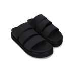 Black Triple-Strap Sandals