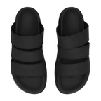 Black Triple-Strap Sandals