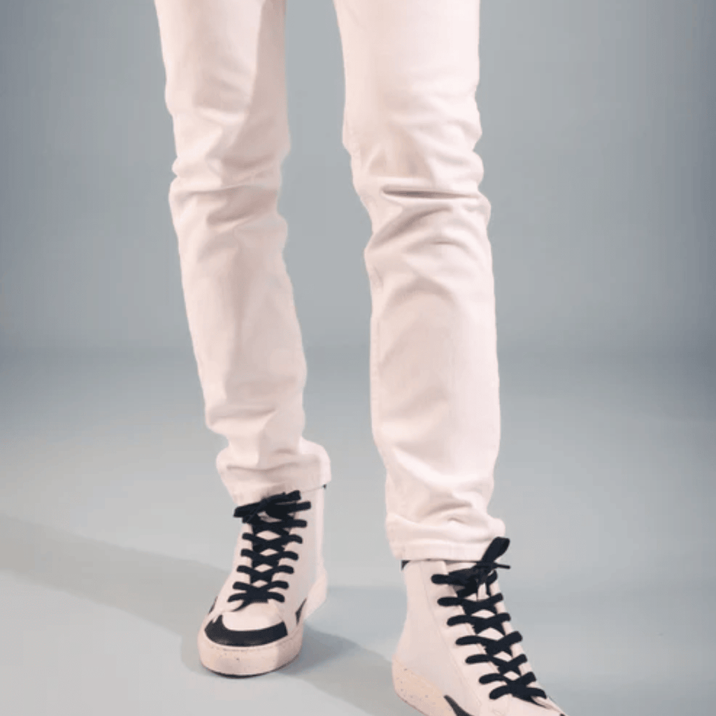 Blue High-Top Sneakers with Plant-Based Detail