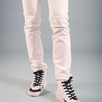 Blue High-Top Sneakers with Plant-Based Detail