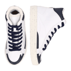 Blue High-Top Sneakers with Plant-Based Detail