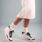 Blue High-Top Sneakers with Plant-Based Detail