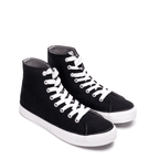 Black High-Top Lace-Up Sneakers