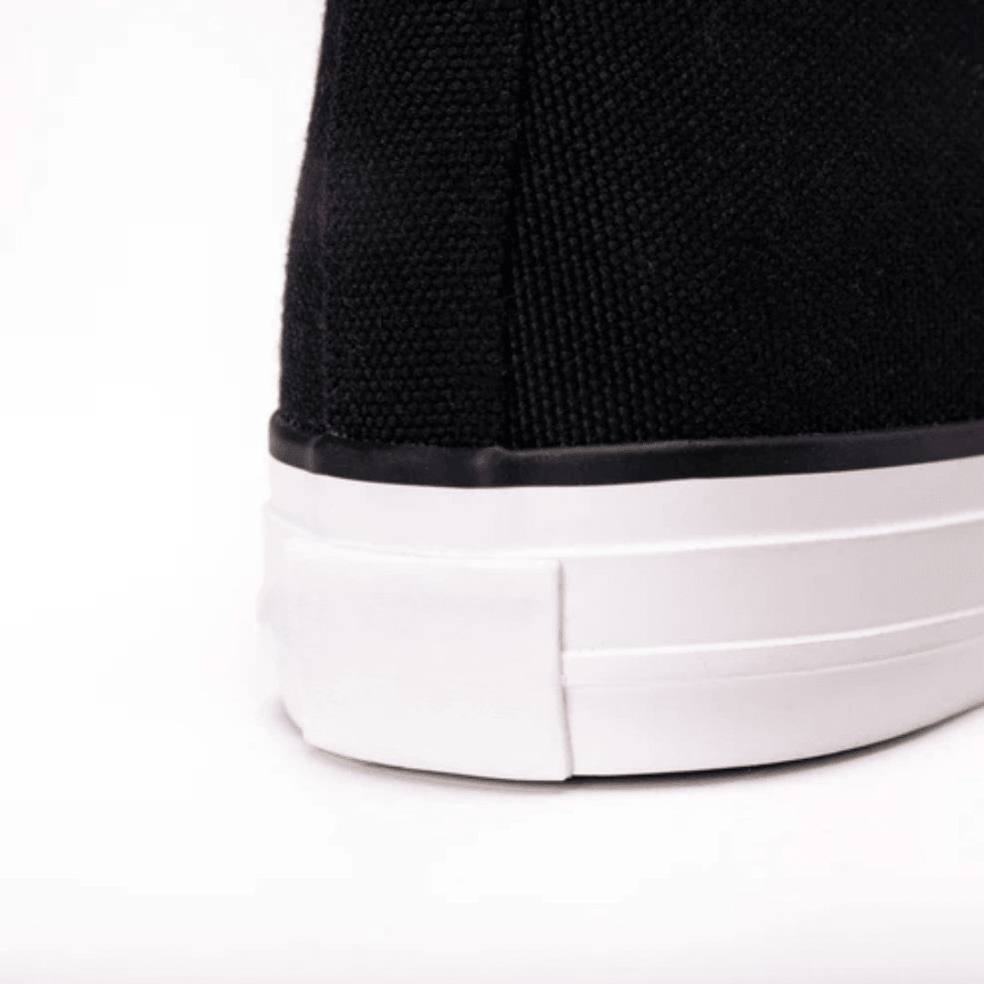 Black High-Top Lace-Up Sneakers
