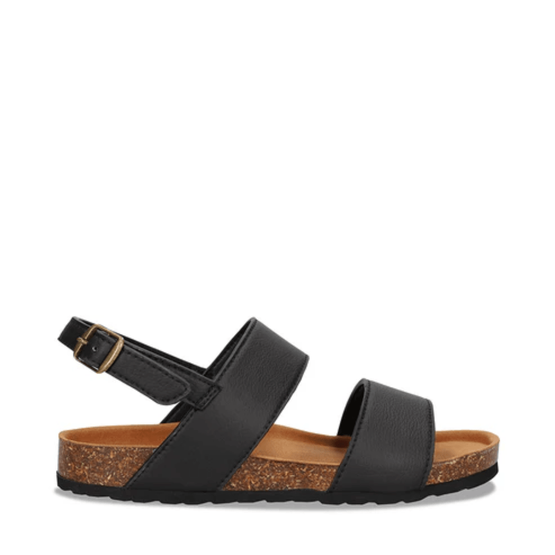 Black Flats Sandals with Wide Strap