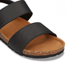 Black Flats Sandals with Wide Strap