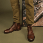 Brown Derby Boots with Zipper